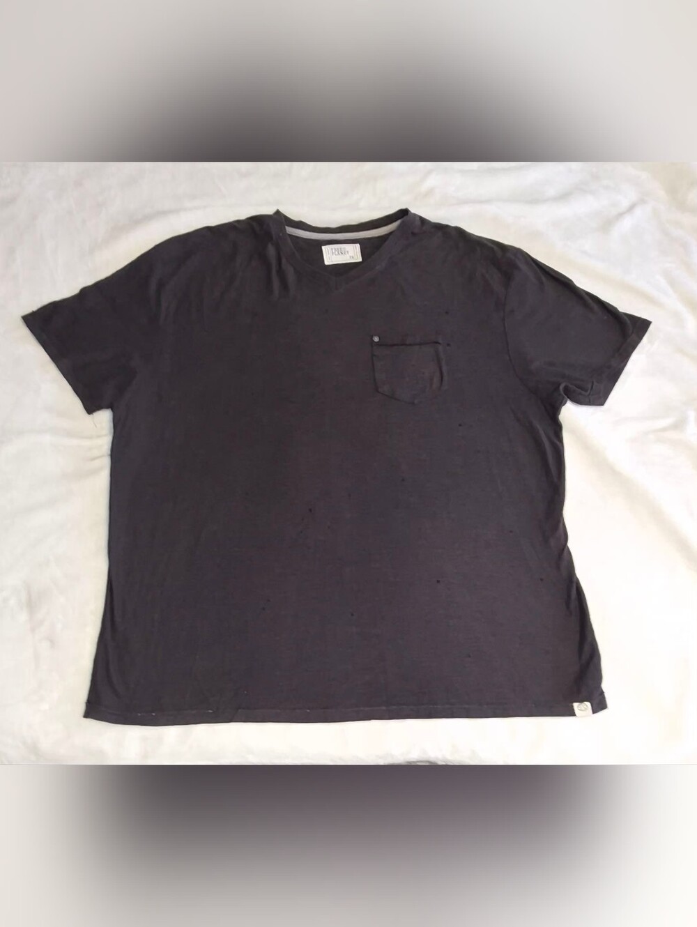 Free Planet Men's Charcoal Short Sleeve Pocket Tee - Dark Brown
